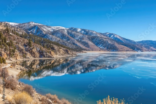 Tranquil Waters Reflect Majestic Mountain Landscape View
