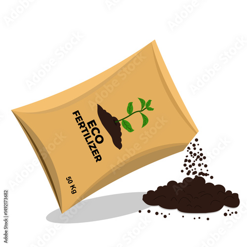 fertilizer bag, rice sack, sand bag, agriculture product isolated on white background