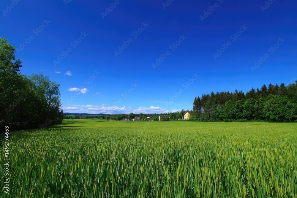 Green Field Under a Vast Azure Sky Green Field Under a Vast Azure Sky