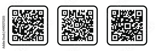 QR codes for smartphone. QR code with inscription scan me with smartphone. Scan me icon. Scan qr code icon for payment. Eps 10.