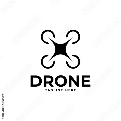 simple minimalist drone logo design abstract