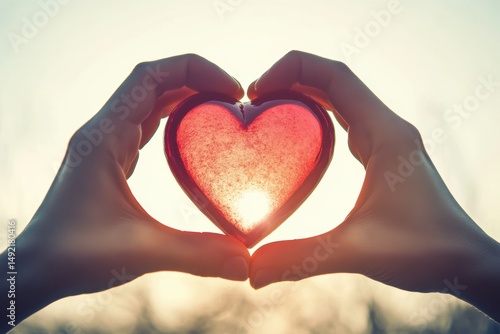 Sunset Heart: A Symbol of Love, Hope, and Warmth against the Golden Hour Sky