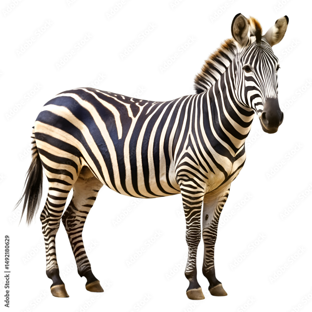 Fototapeta premium Zebra isolated on transparent background