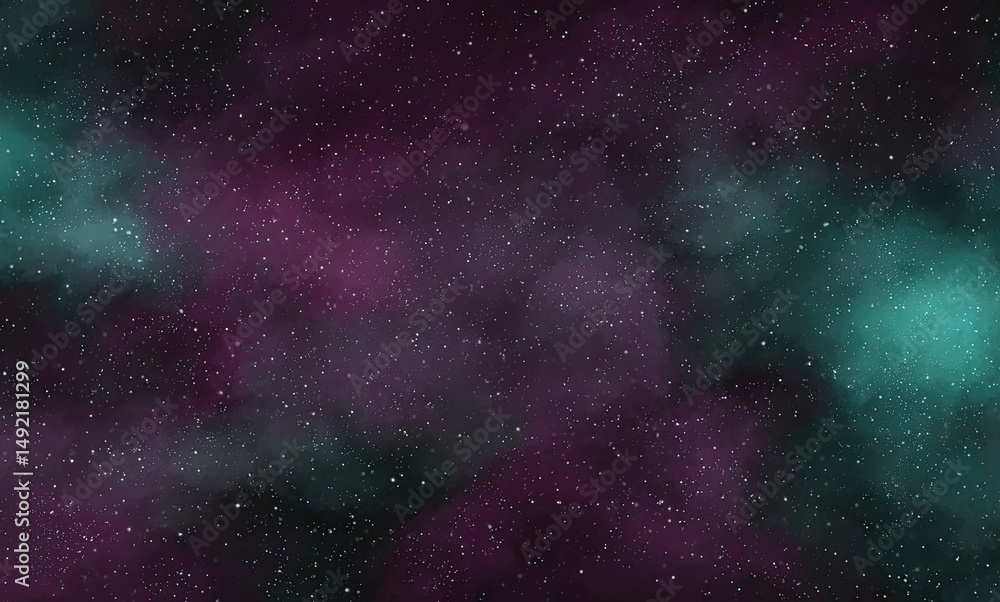 Naklejka premium Mesmerizing Dreamscape of Crimson and Teal Abstract