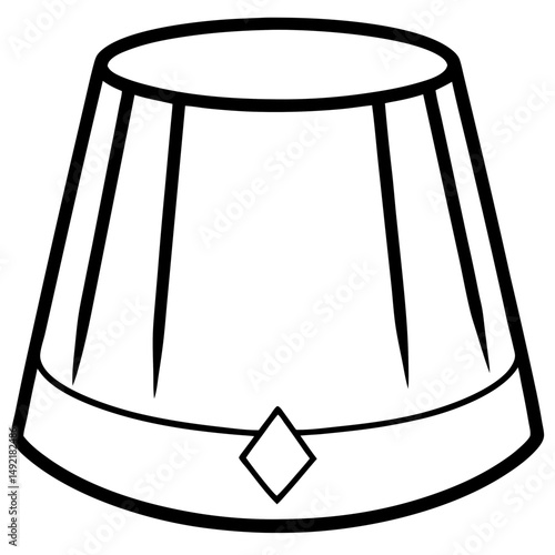 Fez Hat Silhouette – Black on White Vector