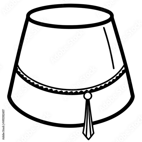 Fez Hat Silhouette – Black on White Vector
