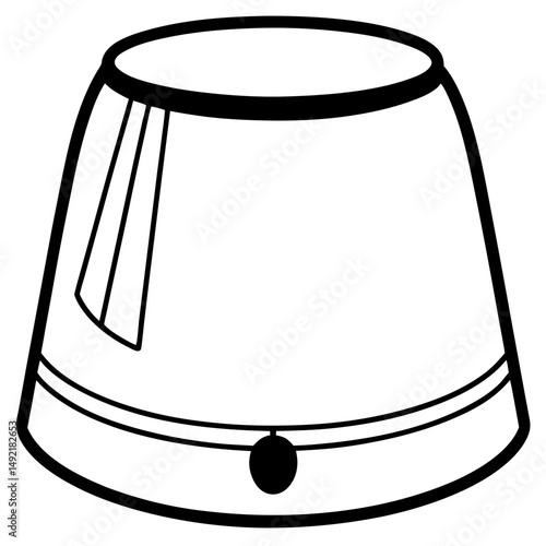 Fez Hat Silhouette – Black on White Vector