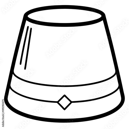 Fez Hat Silhouette – Black on White Vector