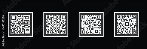 QR codes for smartphone. QR code with inscription scan me with smartphone. Scan me icon. Scan qr code icon for payment. Eps 10.