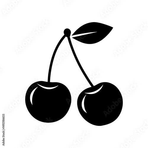 Wallpaper Mural vector illustration of cherries silhouette Torontodigital.ca