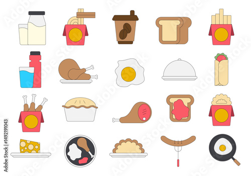 Cute Lunchtime Brush Style Icon