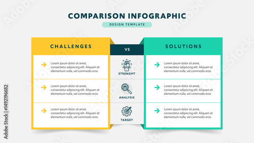 Challenge and Solution Comparison Table Business Infographic