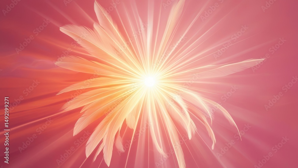 Obraz premium Tropical coral pink to sunset orange radial gradient background suited for summer travel promotions and beauty branding