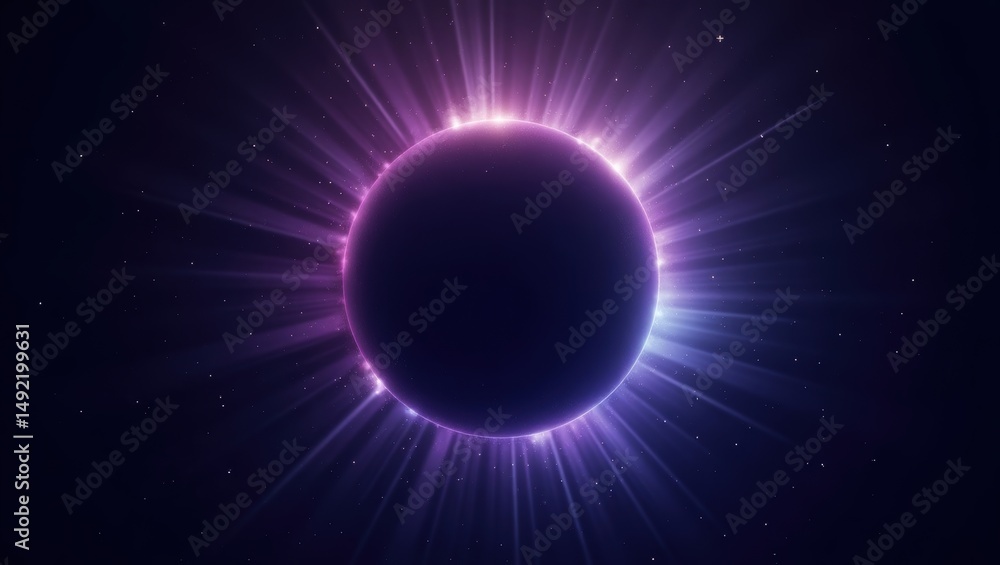 Obraz premium Dark navy to cosmic purple radial gradient abstract background perfect for sci fi themes streaming overlays and tech events