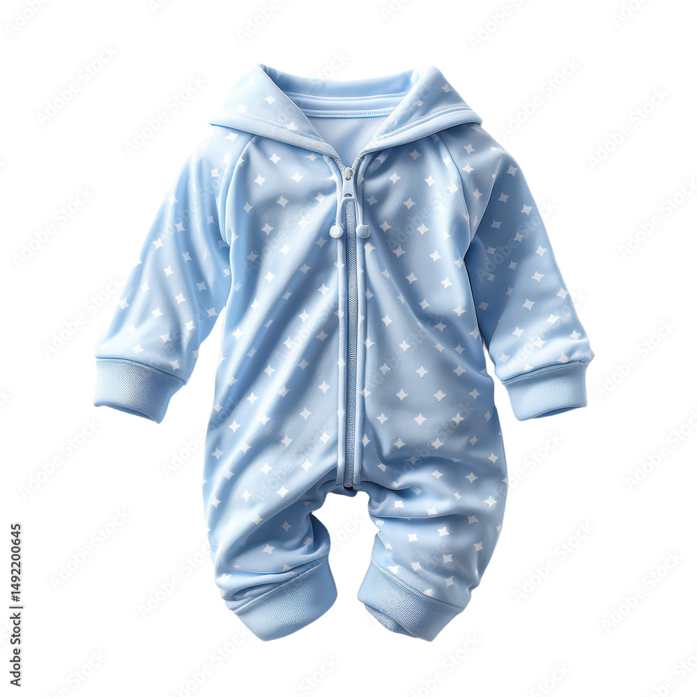 Obraz premium Baby blue patterned suit isolated on transparent background, png
