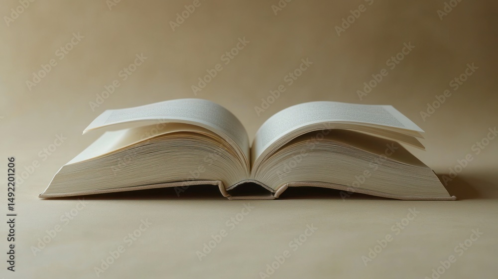 Open book on beige background Open book on beige background