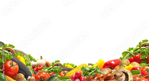 Fresh vegetables on white background