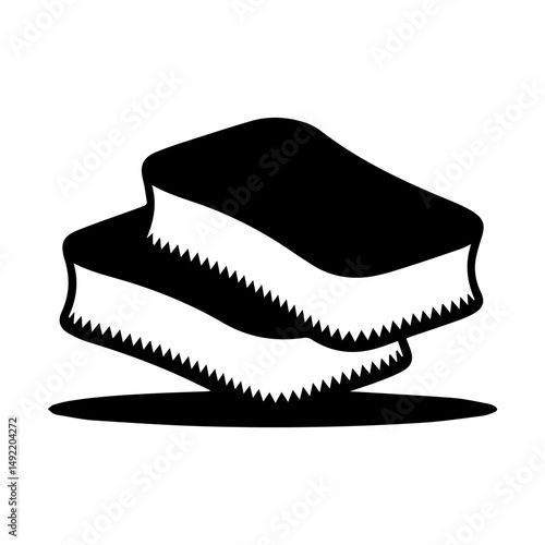 Kitchen Sponges and Scrubbers Solid Black Silhouette Icon