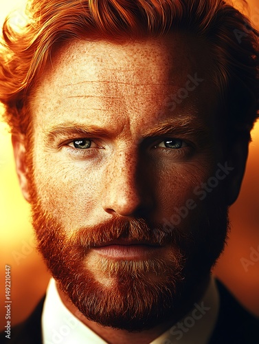 Close-up of man with redhead and beard
