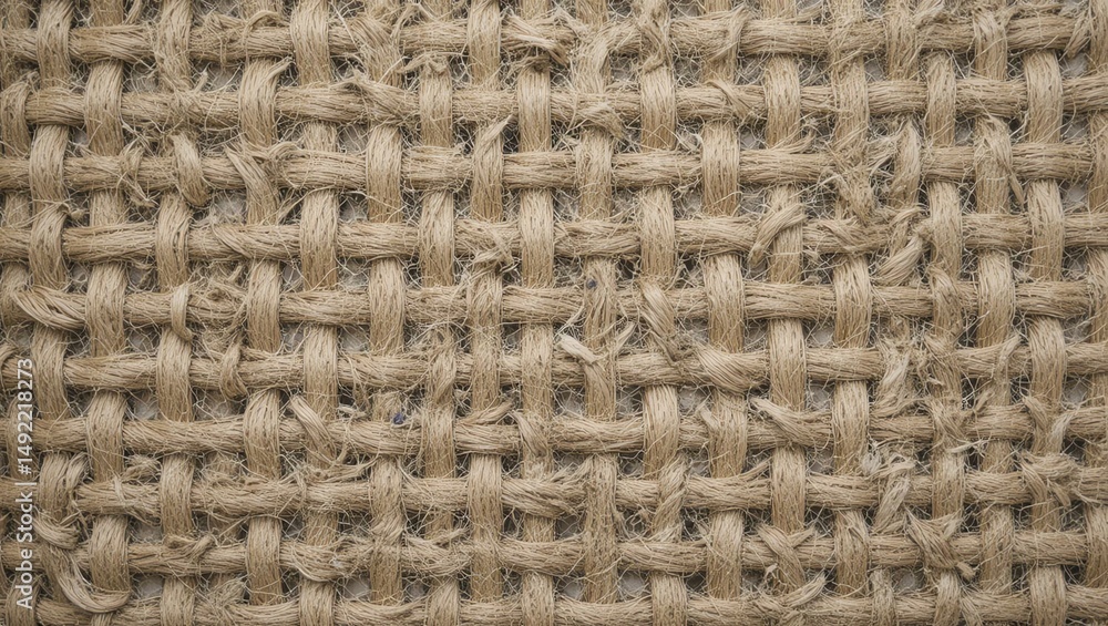 Close-up shot of natural woven fabric showcasing unique texture and earthy tones. Close-up shot of natural woven fabric showcasing unique texture and earthy tones.