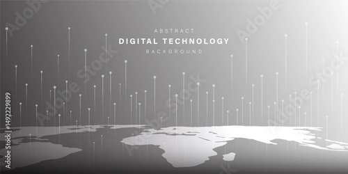 grey abstract technology background. business technology communication. Hi tech digital connection. high tech. science. modern technology business concept. futuristic background. vector illustration