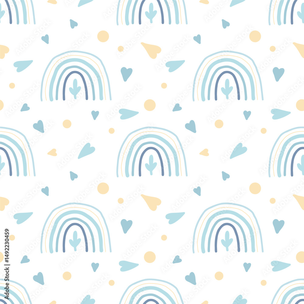 Pale blue seamless pattern for baby packaging, fabric. Pale blue seamless pattern for baby packaging, fabric.