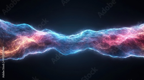 Obraz na płótnie Abstract cosmic energy flow, vibrant colors, swirling nebula-like texture w salonie