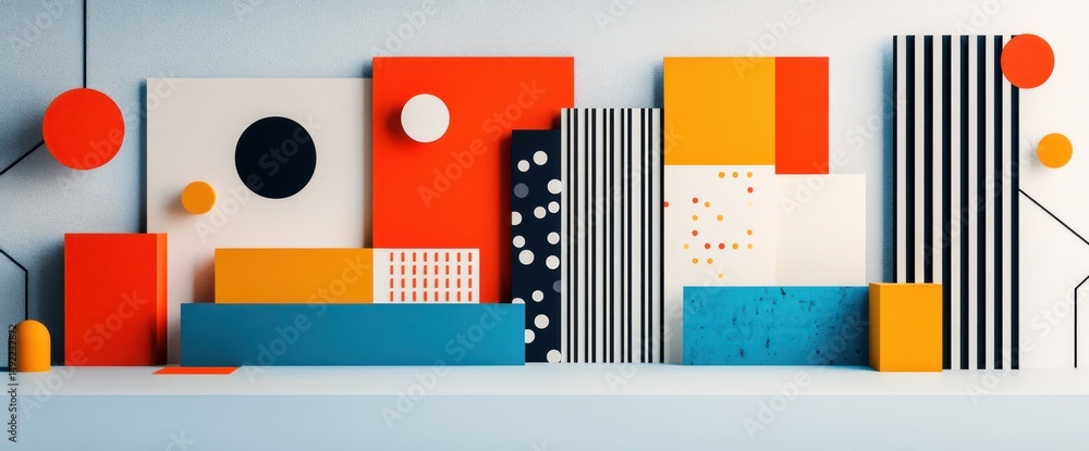 Colorful abstract geometric shapes composition