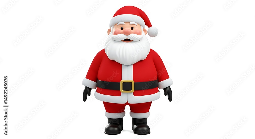 Cheerful Cartoon Santa Claus: A Festive 3D Render Cheerful Cartoon Santa Claus: A Festive 3D Render