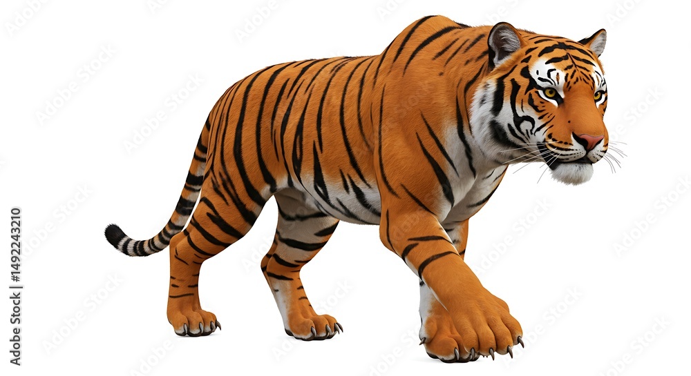 Obraz premium Majestic Bengal Tiger: A Striking Portrait in Realistic Style