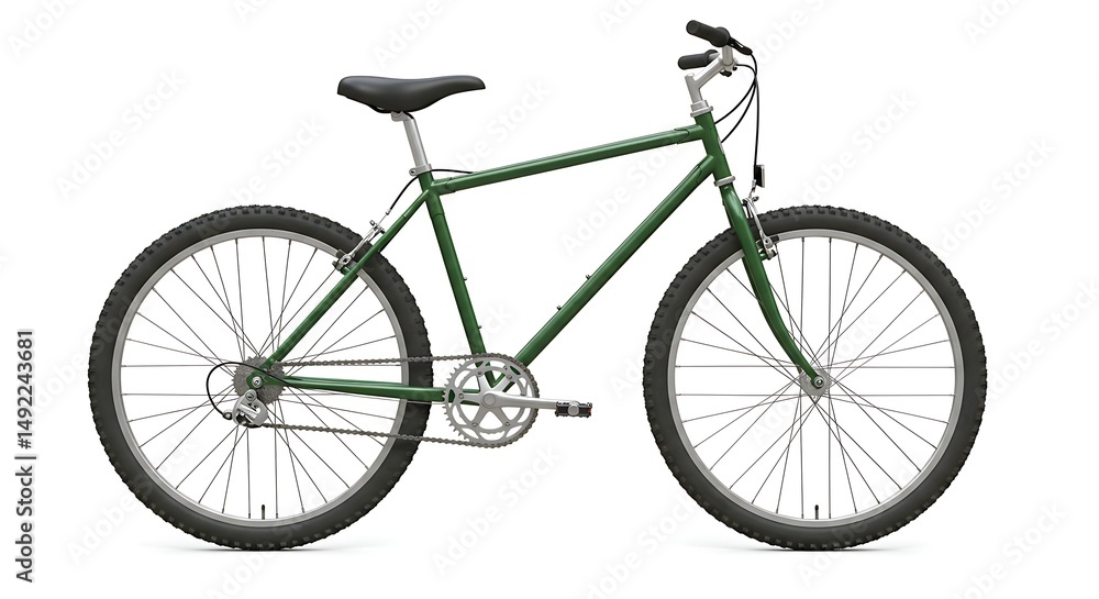 Fototapeta premium Classic Green Bicycle: A Simple, Elegant Vintage Design