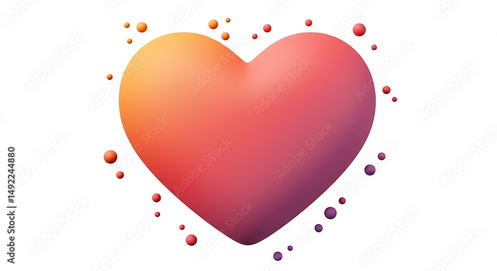 Colorful Gradient Heart. Abstract Heart with Bubbles Colorful Gradient Heart. Abstract Heart with Bubbles