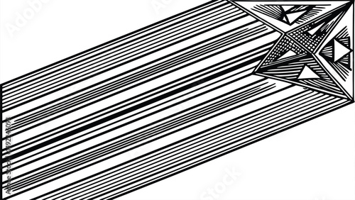 Abstract art black and white geometric design with triangles and lines modern graphic illustration art 100