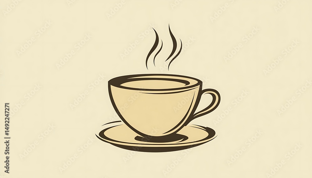 Obraz premium Simple coffee cup illustration