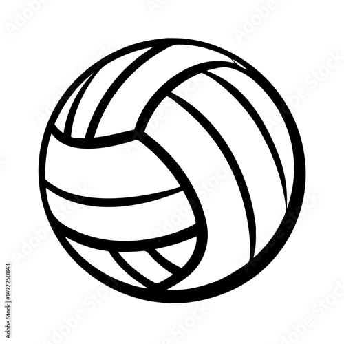 Beach volleyball icon in minimalist black and white design  
