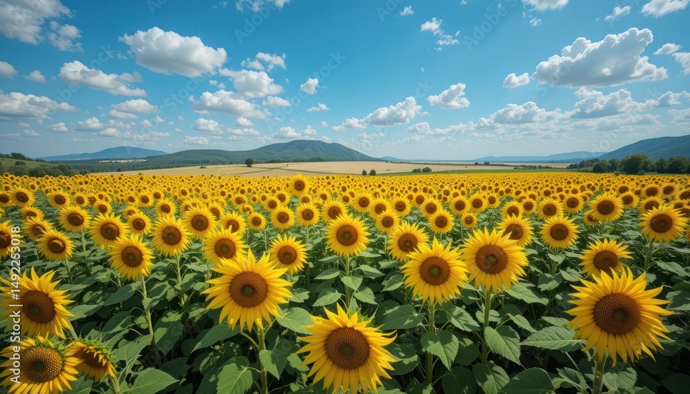 Obraz premium Sunflower field under open sky