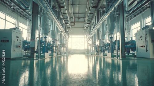 Industrial HVAC system installation in factory boiler pump rooms is enhanced with efficient cooling solutions for improved functionality