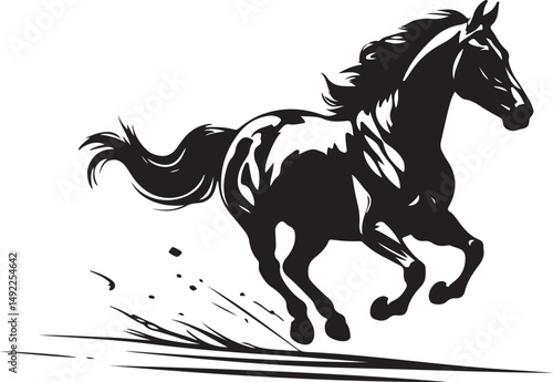 Running Horse Silhouette Clipart Set
