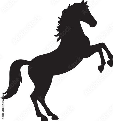 Running Horse Silhouette Clipart Set