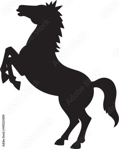 Running Horse Silhouette Clipart Set