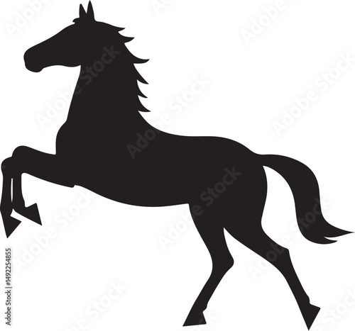 Running Horse Silhouette Clipart Set