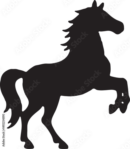 Running Horse Silhouette Clipart Set