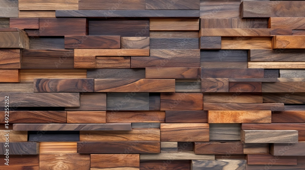 Wallpaper depicting horizontal 3D brown wood nut cladding panels on a wall is shown Wallpaper depicting horizontal 3D brown wood nut cladding panels on a wall is shown
