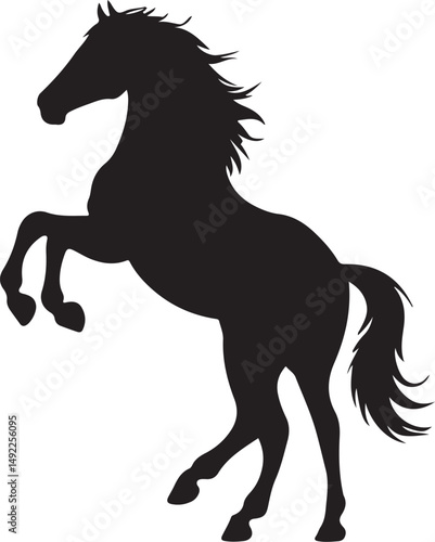 Running Horse Silhouette Clipart Set