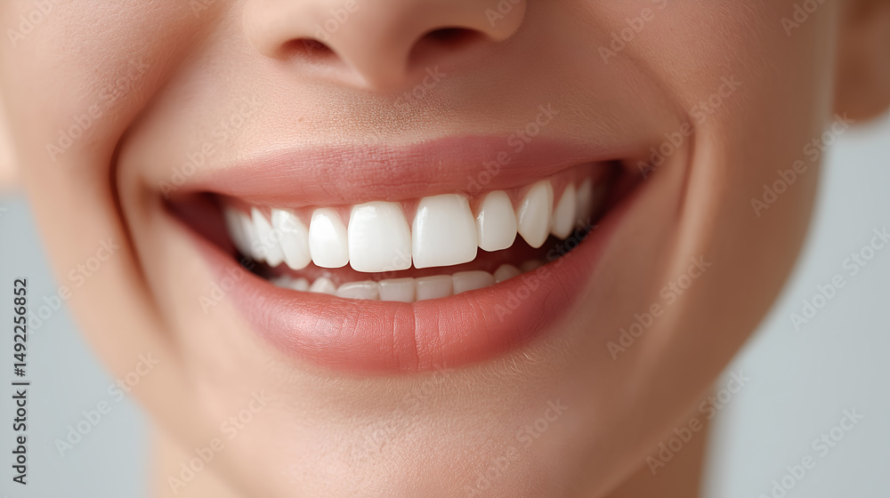 Fototapeta premium a close-up of a radiant smile featuring healthy teeth