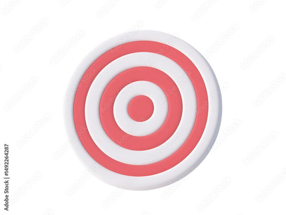 Abstract Pink and White Target Icon 3D Render Abstract Pink and White Target Icon 3D Render