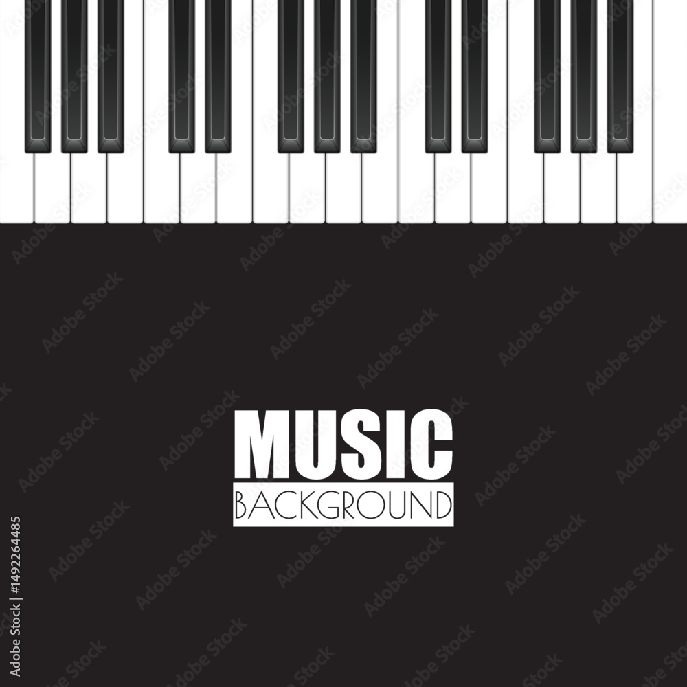 Fototapeta premium Piano vector background with piano keys . This design is perfect for backgrounds, banners, greeting cards, posters with text inscription, Classic social media posts. vector