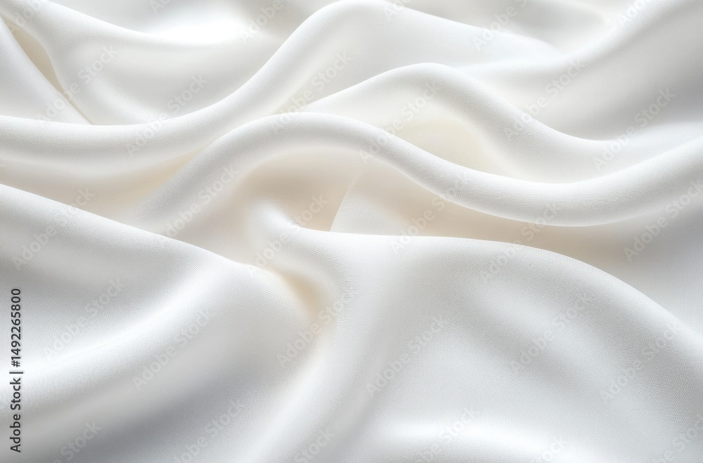Obraz premium Soft white fabric with smooth flowing folds and subtle shadows creating a delicate and serene texture