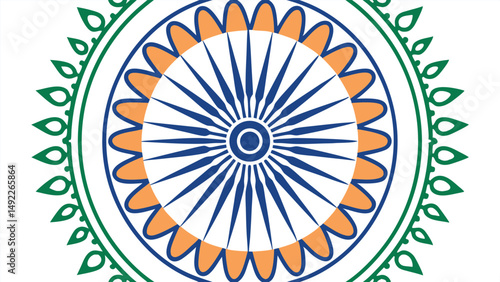 Ashoka chakra vector illustration indian flag symbol dharma chakra design graphic element template art work