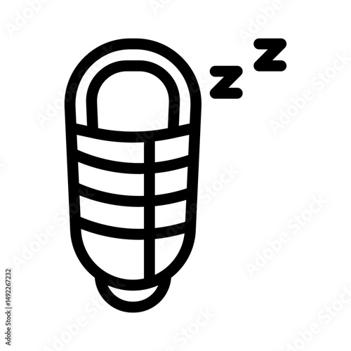 sleeping bag line icon